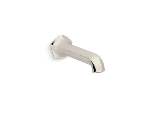KOHLER K-27024-SN Occasion Wall-Mount Bath Spout With Straight Design, 8" In Vibrant Polished Nickel
