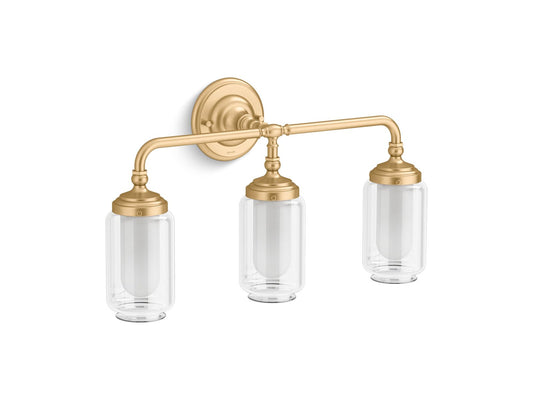 KOHLER K-32806-SC03-2GL Artifacts Three-Light Sconce In Brushed Moderne Brass