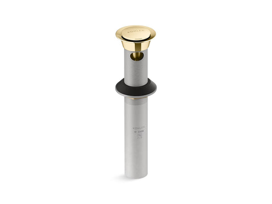 KOHLER K-25322-PB Clicker Drain With Overflow In Vibrant Polished Brass