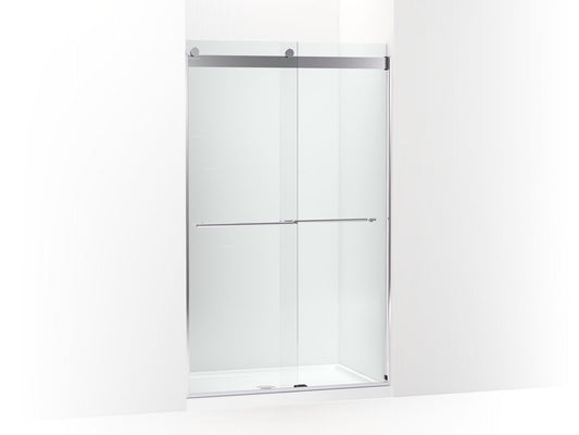 KOHLER K-702422-L-SHP Levity Plus Frameless Sliding Shower Door, 77-9/16" H X 44-5/8 - 47-5/8" W, With 5/16"-Thick Crystal Clear Glass In Bright Polished Silver