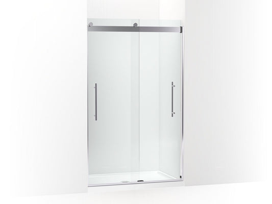 KOHLER K-702421-L-SHP Levity Plus Frameless Sliding Shower Door, 77-9/16" H X 44-5/8 - 47-5/8" W, With 5/16"-Thick Crystal Clear Glass In Bright Polished Silver