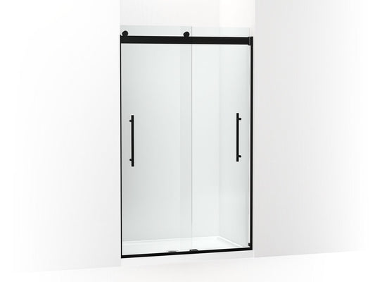 KOHLER K-702421-L-BL Levity Plus Frameless Sliding Shower Door, 77-9/16" H X 44-5/8 - 47-5/8" W, With 5/16"-Thick Crystal Clear Glass In Matte Black
