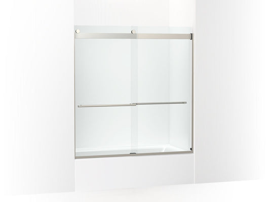 KOHLER K-702426-L-BNK Levity Plus 61-9/16" H Sliding Bath Door With 3/8"-Thick Glass In Anodized Brushed Nickel