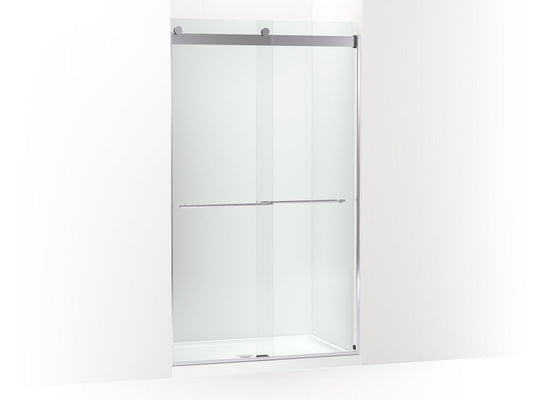 KOHLER K-702428-L-SHP Levity Plus Frameless Sliding Shower Door, 81-5/8" H X 44-5/8 - 47-5/8" W, With 3/8"-Thick Crystal Clear Glass In Bright Polished Silver
