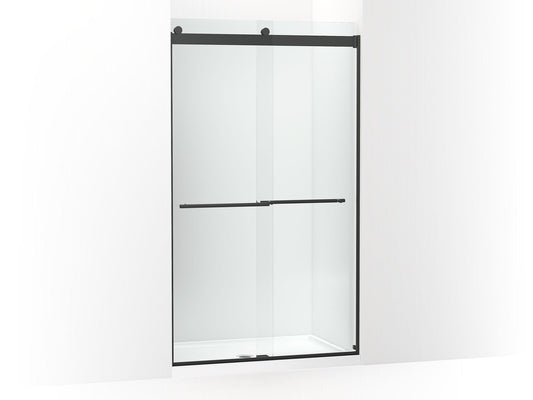 KOHLER K-702428-L-BL Levity Plus Frameless Sliding Shower Door, 81-5/8" H X 44-5/8 - 47-5/8" W, With 3/8"-Thick Crystal Clear Glass In Matte Black