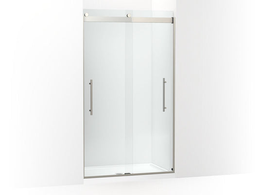 KOHLER K-702427-L-BNK Levity Plus Frameless Sliding Shower Door, 81-5/8" H X 44-5/8 - 47-5/8" W, With 3/8"-Thick Crystal Clear Glass In Anodized Brushed Nickel