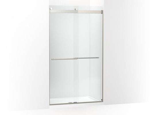 KOHLER K-702428-L-BNK Levity Plus Frameless Sliding Shower Door, 81-5/8" H X 44-5/8 - 47-5/8" W, With 3/8"-Thick Crystal Clear Glass In Anodized Brushed Nickel