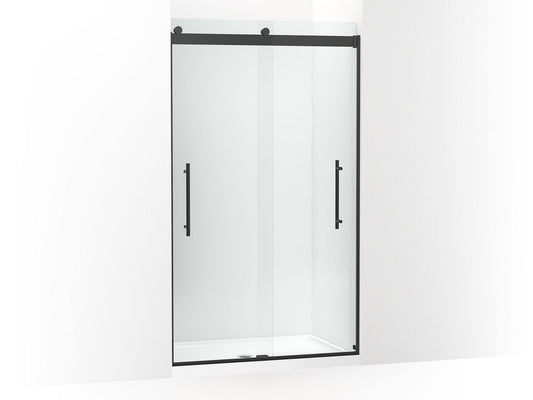 KOHLER K-702427-L-BL Levity Plus Frameless Sliding Shower Door, 81-5/8" H X 44-5/8 - 47-5/8" W, With 3/8"-Thick Crystal Clear Glass In Matte Black