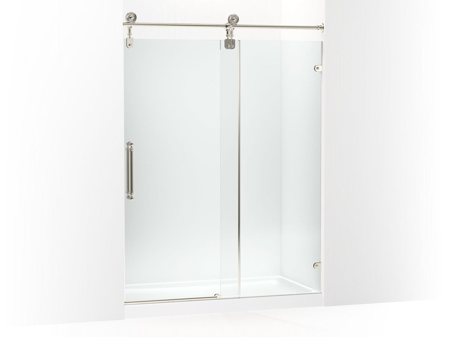KOHLER K-701725-10L-SN Artifacts 80-7/8" H Sliding Shower Door With 3/8"-Thick Glass In Vibrant Polished Nickel