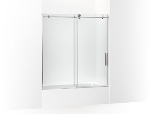 KOHLER K-701694-L-SHP Composed 62" H Sliding Bath Door With 3/8"-Thick Glass In Bright Polished Silver