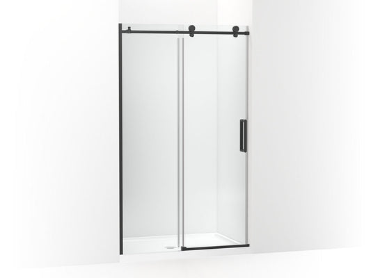 KOHLER K-701695-L-BL Composed Sliding Shower Door, 78" H X 44-1/8 - 47-7/8" W, With 3/8" Thick Crystal Clear Glass In Matte Black