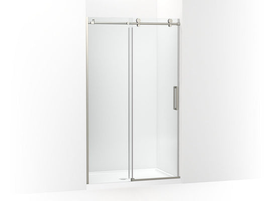 KOHLER K-701695-L-BNK Composed Sliding Shower Door, 78" H X 44-1/8 - 47-7/8" W, With 3/8" Thick Crystal Clear Glass In Anodized Brushed Nickel