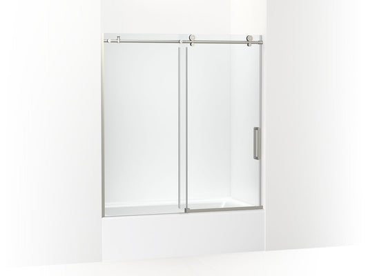 KOHLER K-701694-L-BNK Composed 62" H Sliding Bath Door With 3/8"-Thick Glass In Anodized Brushed Nickel