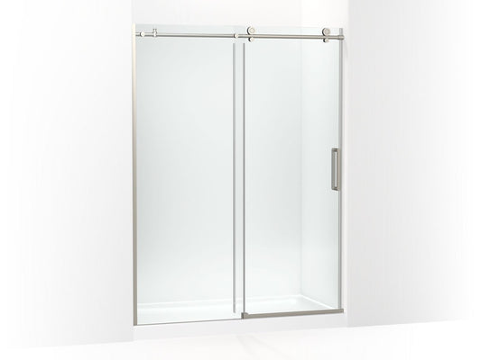 KOHLER K-701696-L-BNK Composed Sliding Shower Door, 78" H X 56-1/8 - 59-7/8" W, With 3/8" Thick Crystal Clear Glass In Anodized Brushed Nickel