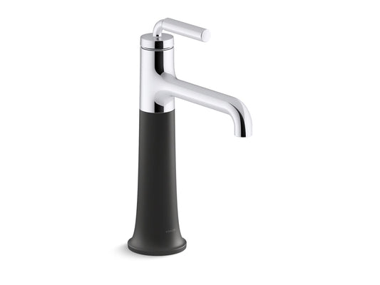 KOHLER K-26437-4K-CBL Tone Tall Single-Handle Bathroom Sink Faucet, 1.0 Gpm In Polished Chrome with Matte Black