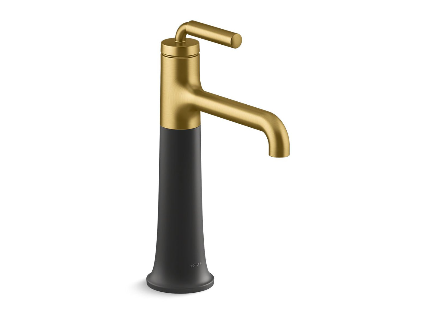 KOHLER K-26437-4-BMB Tone Tall Single-Handle Bathroom Sink Faucet, 1.2 Gpm In Matte Black with Moderne Brass