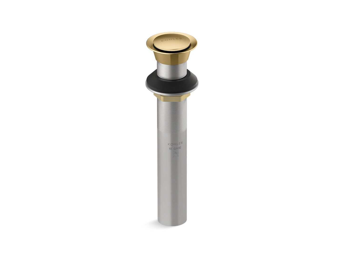 KOHLER K-33151-2MB Clicker Drain Without Overflow In Vibrant Brushed Moderne Brass