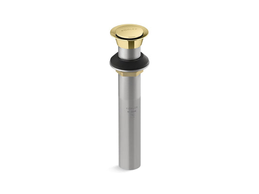 KOHLER K-33151-PB Clicker Drain Without Overflow In Vibrant Polished Brass