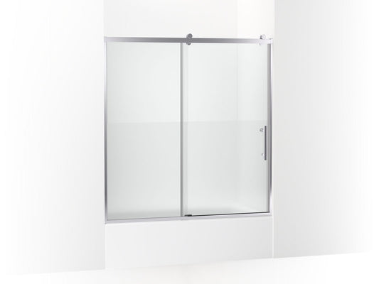 KOHLER K-702253-10G81-SHP Rely 62-1/2" H Sliding Bath Door With 3/8"-Thick Glass In Bright Polished Silver