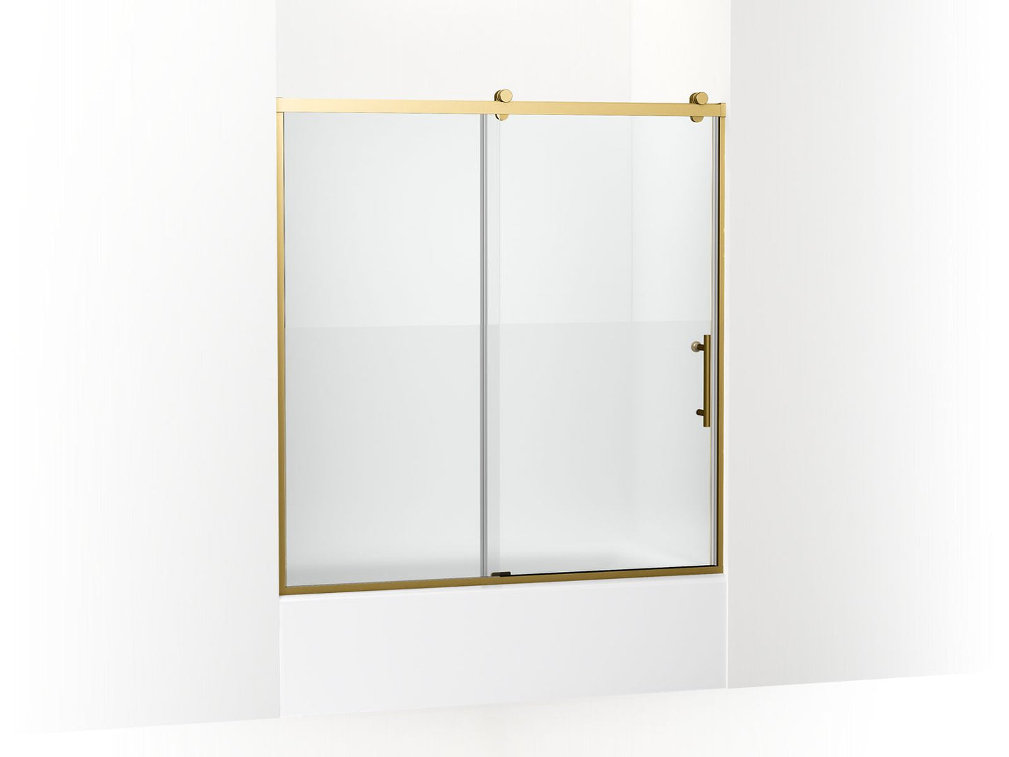KOHLER K-702253-10G81-2MB Rely 62-1/2" H Sliding Bath Door With 3/8"-Thick Glass In Vibrant Brushed Moderne Brass