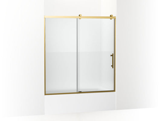 KOHLER K-702253-10G81-2MB Rely 62-1/2" H Sliding Bath Door With 3/8"-Thick Glass In Vibrant Brushed Moderne Brass