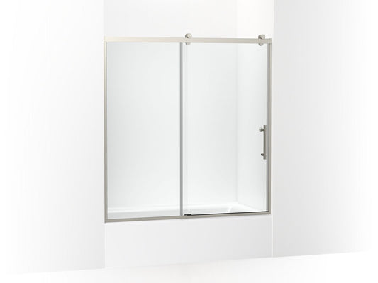 KOHLER K-702253-10L-BNK Rely 62-1/2" H Sliding Bath Door With 3/8"-Thick Glass In Anodized Brushed Nickel