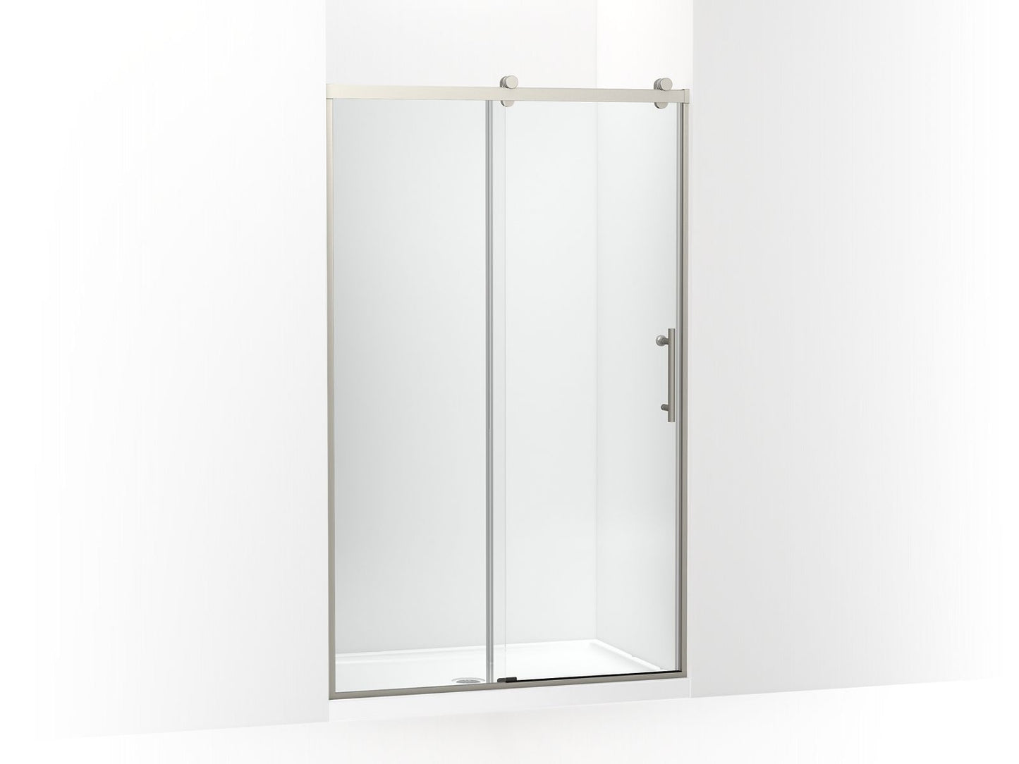 KOHLER K-702254-10L-BNK Rely 77" H Sliding Shower Door With 3/8"-Thick Glass In Anodized Brushed Nickel