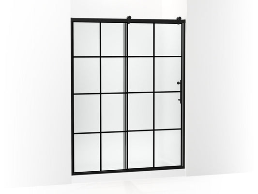 KOHLER K-702256-10G80-BL Rely 77" H Sliding Shower Door With 3/8"-Thick Glass In Matte Black