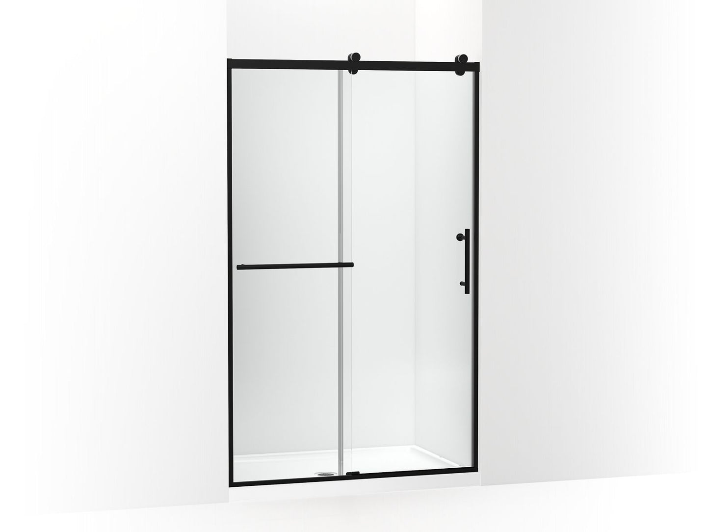 KOHLER K-709082-10L-BL Rely 77" H Sliding Shower Door With 3/8"-Thick Glass In Matte Black
