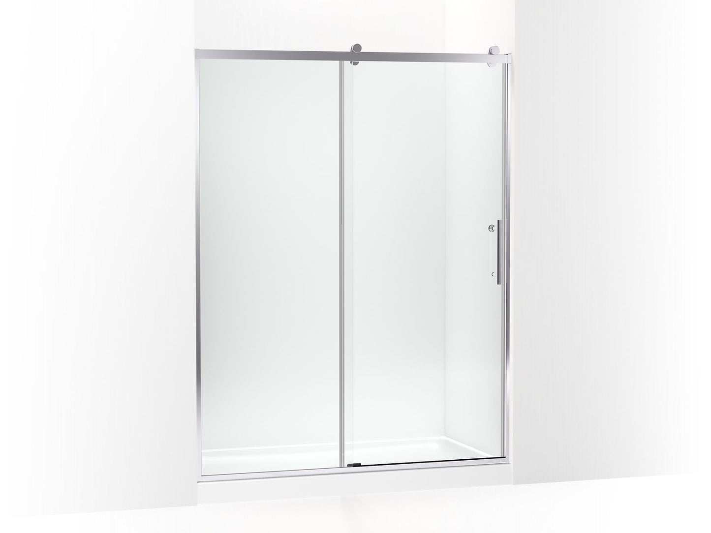 KOHLER K-709079-10L-SHP Rely 77" H Sliding Shower Door With 3/8"-Thick Glass In Bright Polished Silver