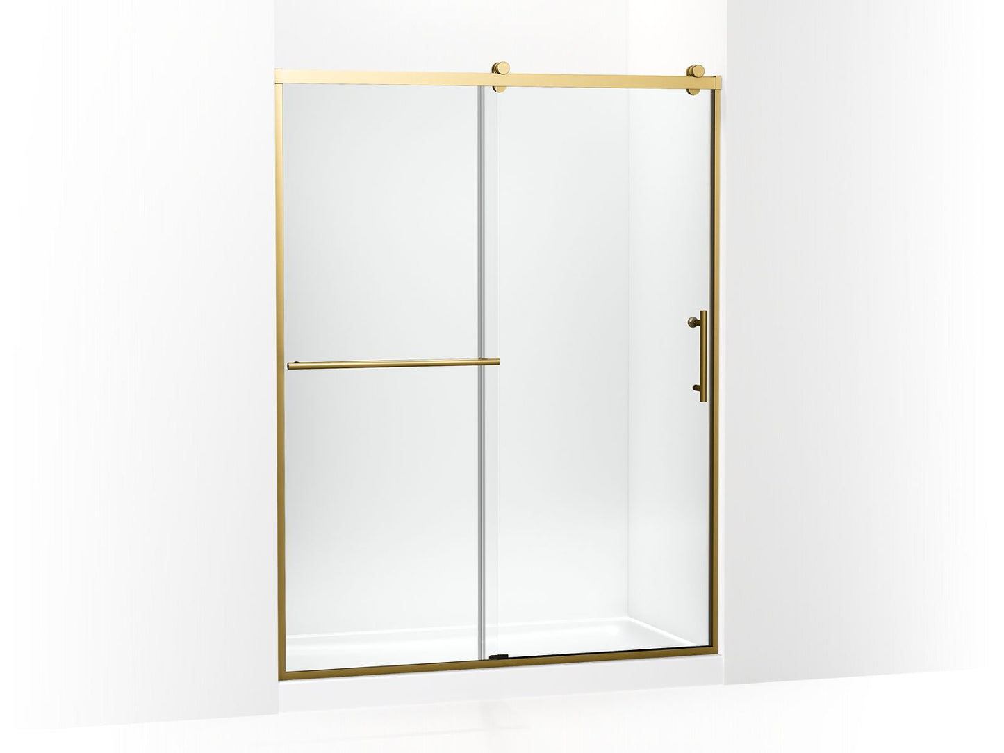 KOHLER K-709081-10L-2MB Rely 77" H Sliding Shower Door With 3/8"-Thick Glass In Vibrant Brushed Moderne Brass