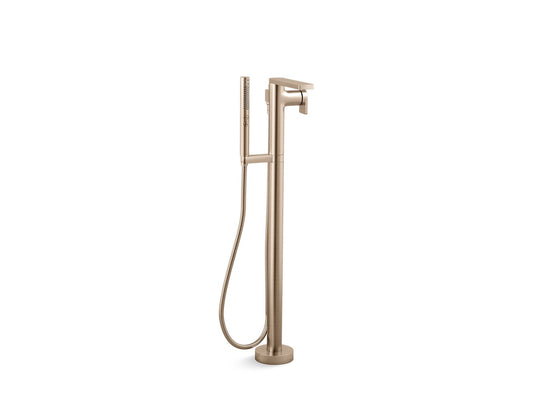 KOHLER K-T73087-4-BV Composed Floor-Mount Bath Filler Trim With Handshower In Vibrant Brushed Bronze