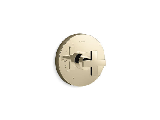 KOHLER K-TS73115-3-AF Composed Rite-Temp Valve Trim With Cross Handle In Vibrant French Gold