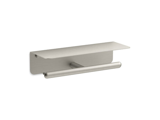 KOHLER K-29224-BN Kumin Covered Double Toilet Paper Holder In Vibrant Brushed Nickel