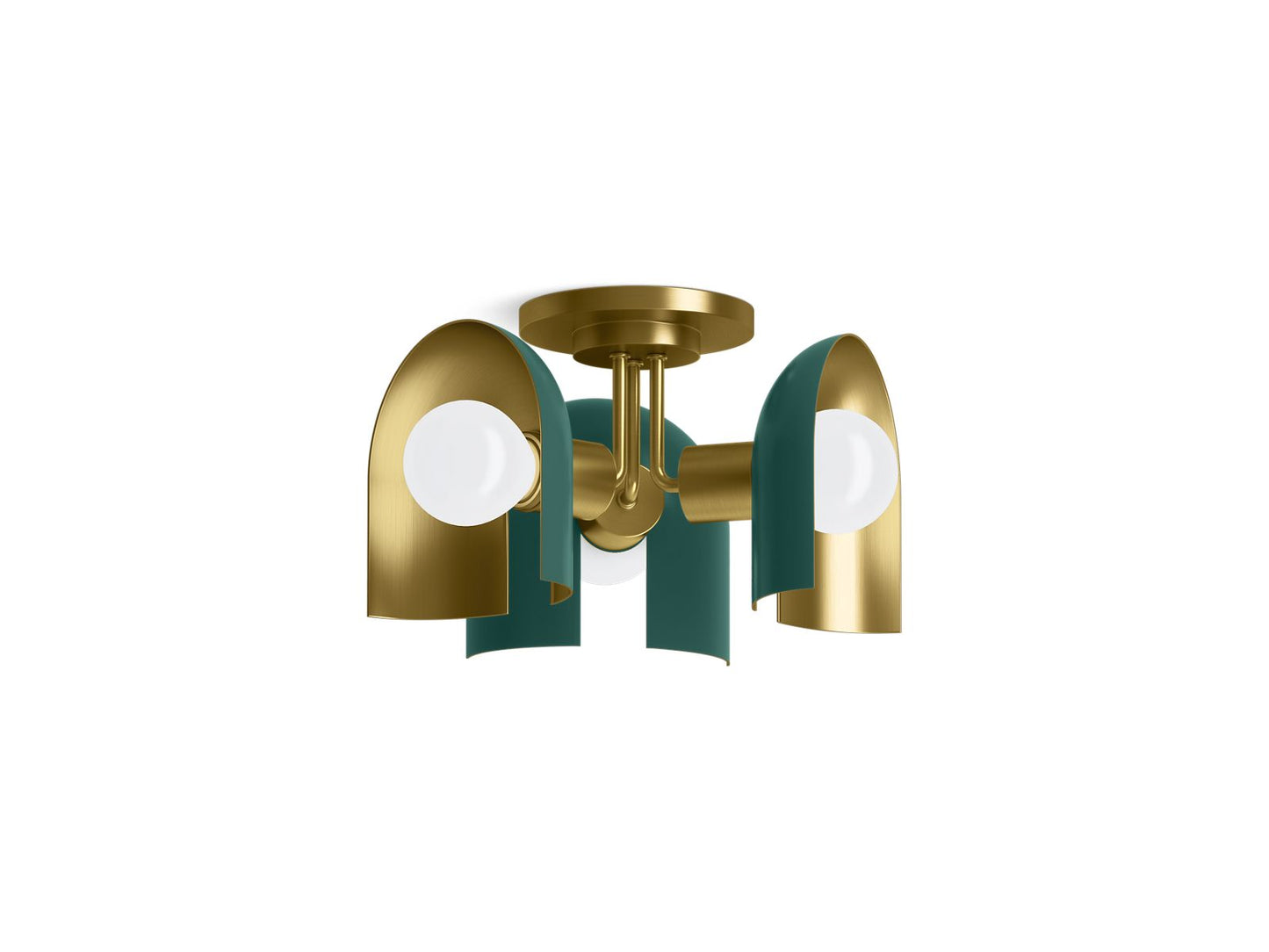 KOHLER K-31786-FM03-6GL Jabot 3-13/16" Flush-Mount In Jade w/Brushed Moderne Brass Accents