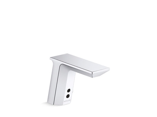 KOHLER K-13466-SATA-CP Geometric Geometric Touchless single-hole lavatory sink faucet with Insight sensor technology and temperature mixer, DC-powered, less drain, 0.35 gpm - Polished Chrome