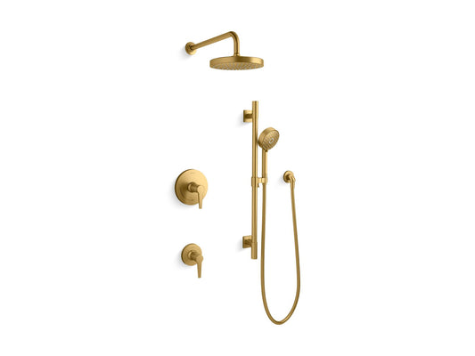 KOHLER K-26914-Y-2MB Awaken Showering Kit, 2.5 Gpm In Vibrant Brushed Moderne Brass