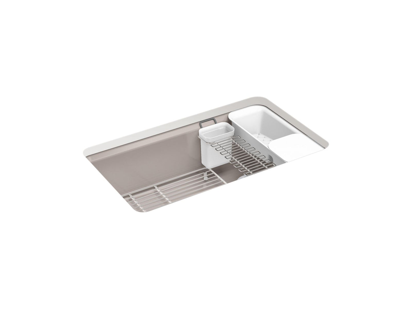 KOHLER K-5871-5UA3-TRF Riverby 33" Undermount Single-Bowl Workstation Kitchen Sink In Truffle