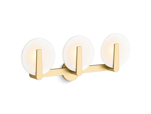 KOHLER K-38398-SC03-2GL Hint Three-Light Sconce In Brushed Moderne Brass