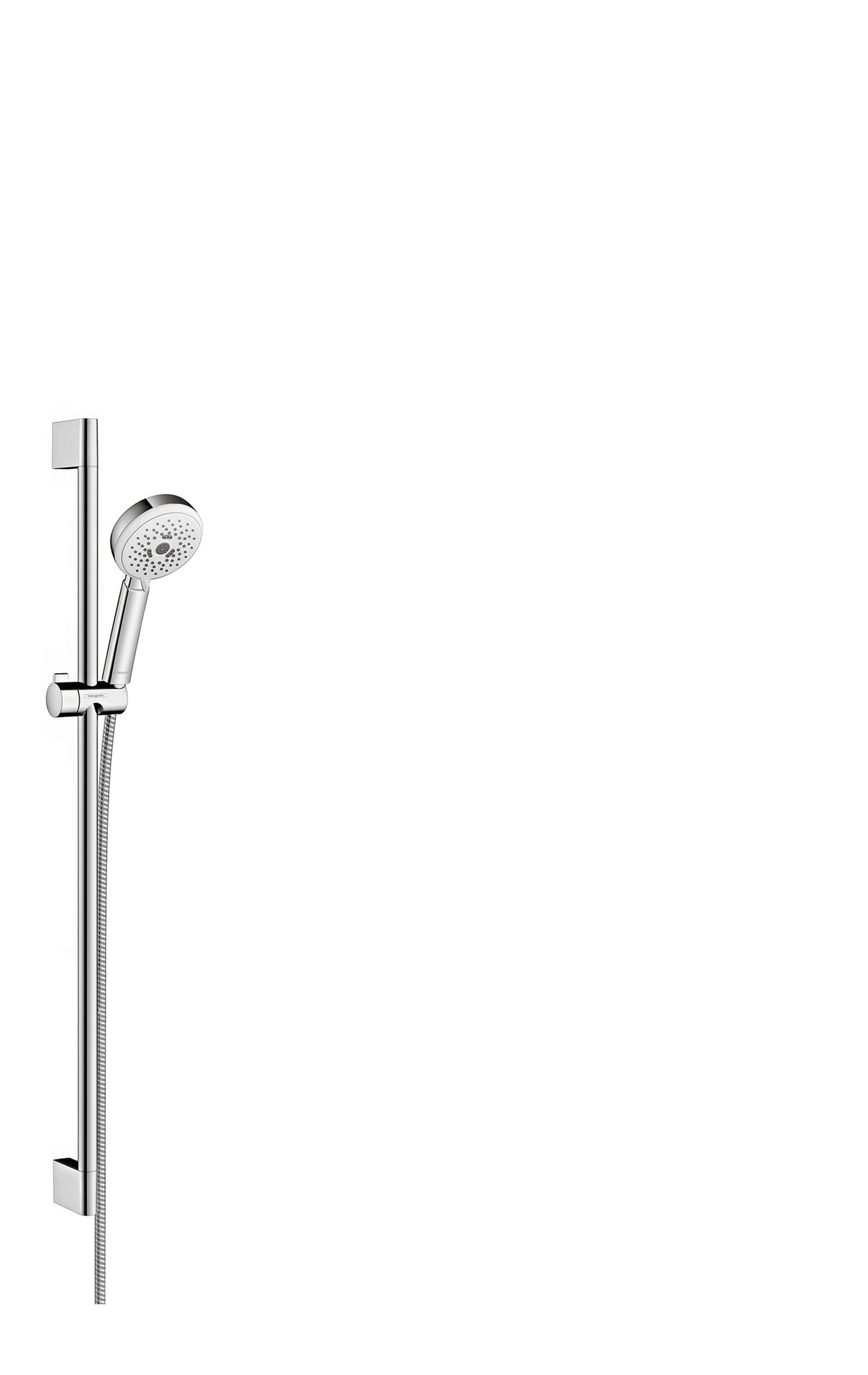 HANSGROHE 26650401 Crometta 100 Wallbar Set 3-Jet 24" , 2.0 GPM in White/Chrome