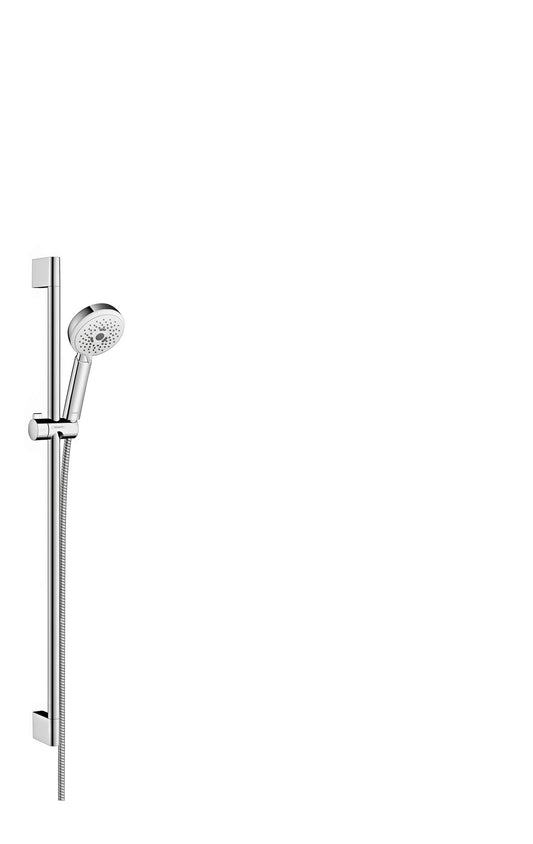 HANSGROHE 26650401 Crometta 100 Wallbar Set 3-Jet 24" , 2.0 GPM in White/Chrome