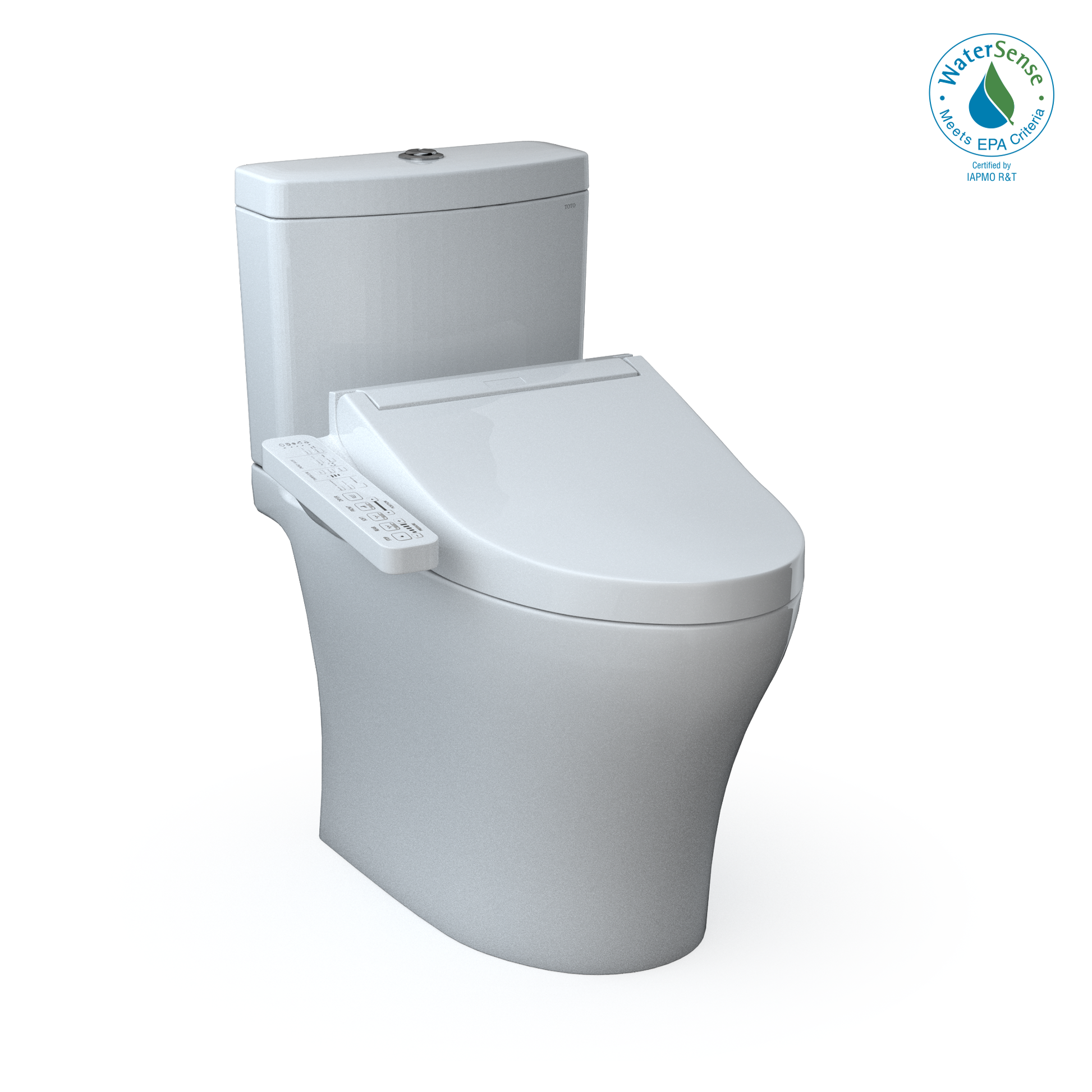 TOTO MW4463074CEMFGN#01 WASHLET+ Aquia IV Two-Piece Elongated Universal Height Dual Flush 1.28 and 0.9 GPF Toilet and WASHLET C2 Bidet Seat , Cotton White