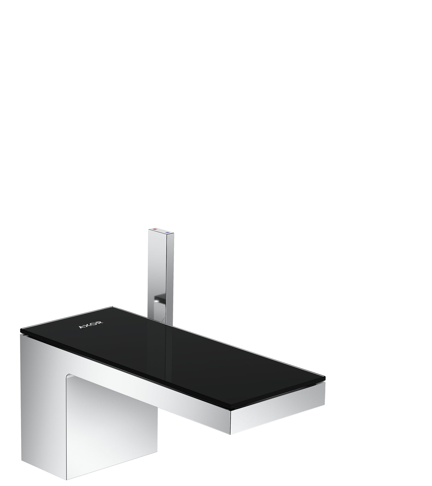 AXOR 47010601 Chrome / Black Glass MyEdition Avantgarde Single Hole Bathroom Faucet 1.2 GPM