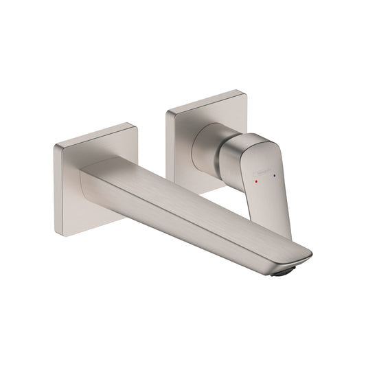 HANSGROHE 71256821 Brushed Nickel Logis Fine Modern Wall Mounted Bathroom Faucet 1.2 GPM