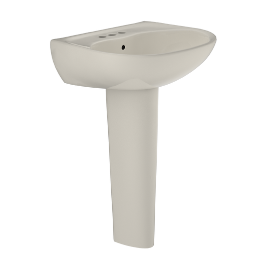 TOTO LPT241.4G#12 Supreme Oval Basin Pedestal Bathroom Sink with CeFiONtect for 4 Inch Center Faucets , Sedona Beige