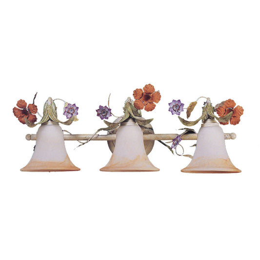 WESTMORE BB9892 Floral 3-Light Bath Bar with Glass