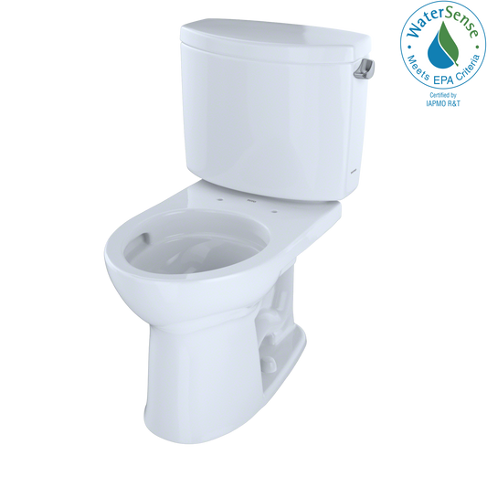 TOTO CST453CEFRG#01 Drake II Two-Piece Round 1.28 GPF Universal Height Toilet with CEFIONTECT and Right-Hand Trip Lever , Cotton White