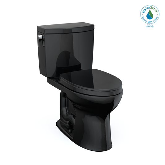 TOTO MS454124CUF#51 Drake II 1G Two-Piece Elongated 1.0 GPF Universal Height Toilet with SS124 SoftClose Seat , Ebony