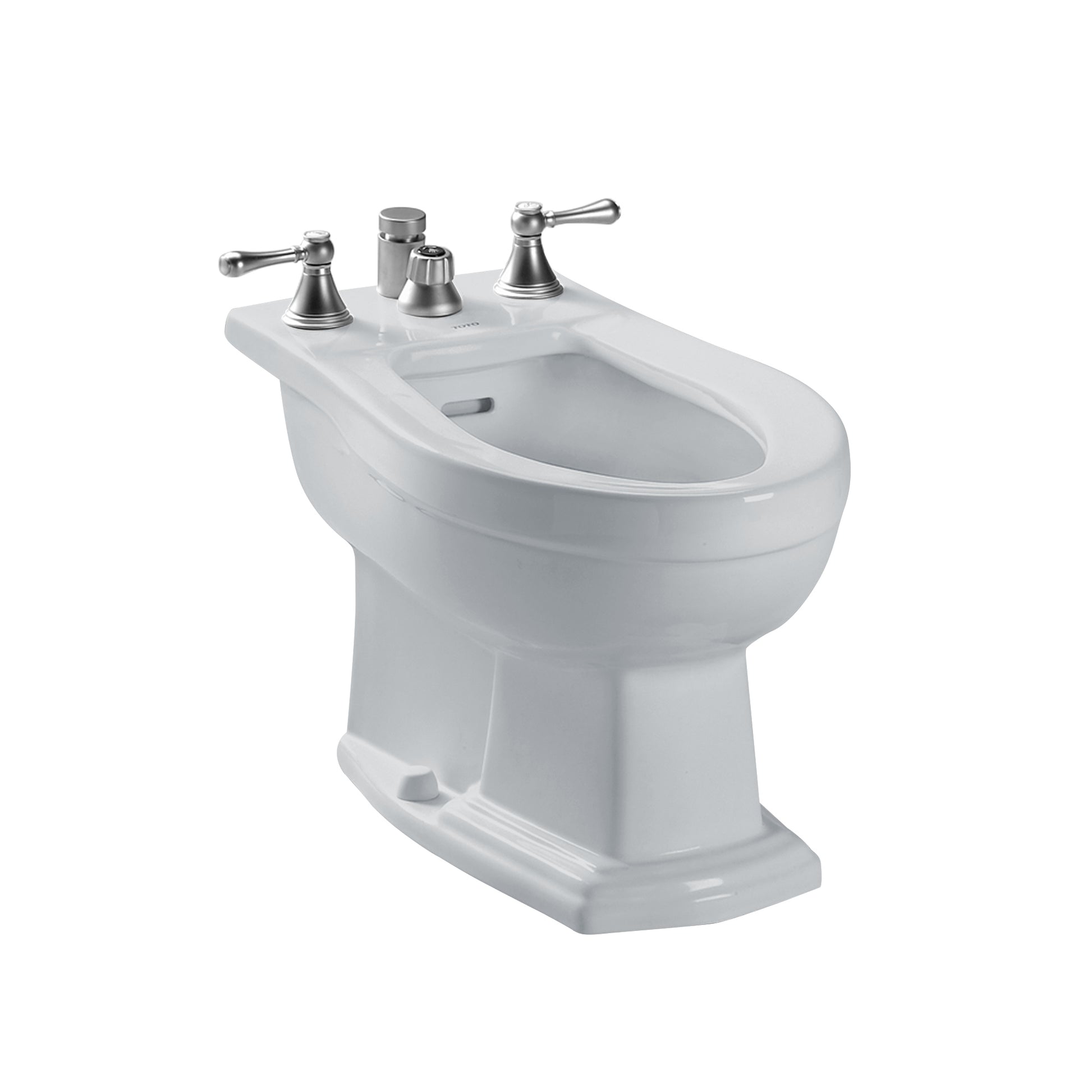 TOTO BT784B#11 Clayton Deck Mount Vertical Spray Flushing Rim Bidet , Colonial White