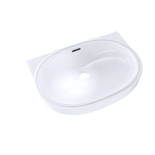 TOTO LT546G#01 Oval 19-11/16" x 13-3/4" Undermount Bathroom Sink with CEFIONTECT , Cotton White